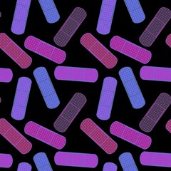 Medicine plaster seamless cartoon patch pattern for clothes print and wrapping paper and drugstore and kids