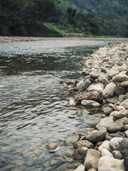 Clean River with rocks or pebbles