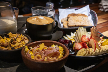 decorated fruit salad to serve for breakfast or snack