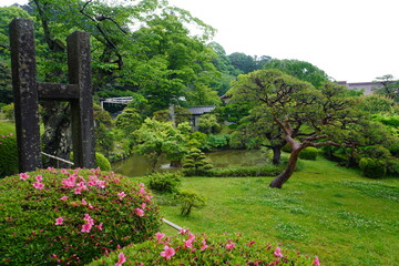 Fototapeta na wymiar 神社の庭