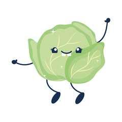 kawaii lettuce illustration