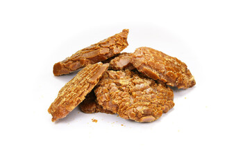 Brown Sugar- Jaggery Isolated on white background