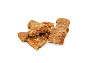  Jaggery Piece Sugar can Product - isolated on White background