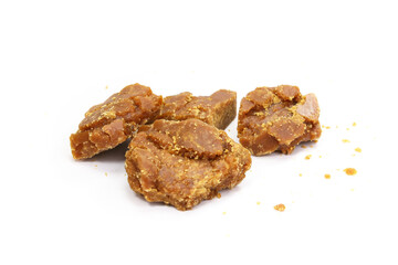 Jaggery Cane Sugar - Isolated on white background
