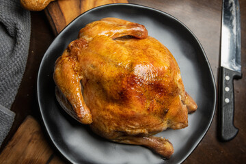 whole baked chicken with crispy skin