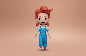 3d render  girls characters cartoon style   Cartoon Kid