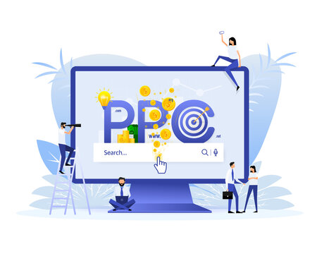 Ppc people. Web search concept. Business concept.Vector illustration digital design