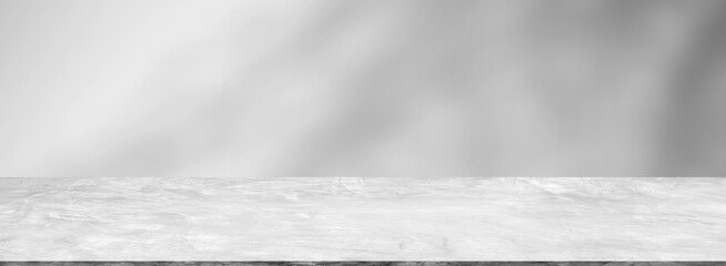 Backdrop empty gray cement wall room background with shadow. blank table studio interiors floor...