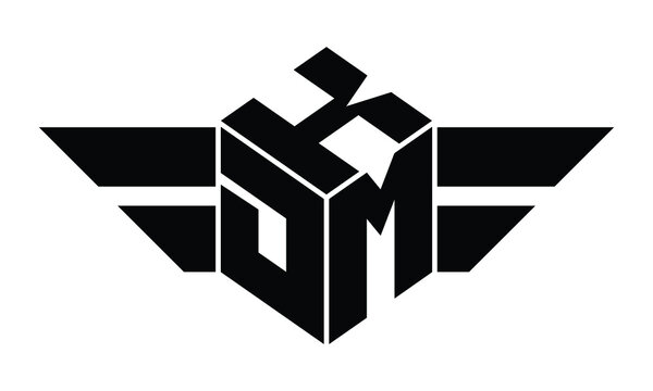 KDM three letter gaming logo in polygon cube shape logo design vector template. wordmark logo | emblem logo | monogram logo | initial letter logo | sports logo | minimalist logo | typography logo |