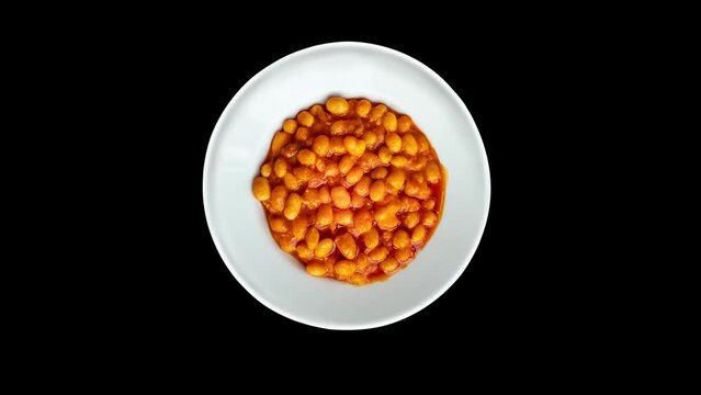 Turkish Kuru Fasulye in a white plate  on isolated white background