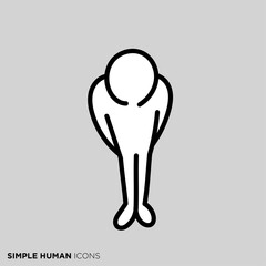 シンプルな人物のポーズイラスト　「お辞儀する人」