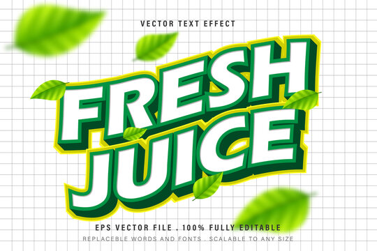 Editable Fresh Juice 3d Text Effect