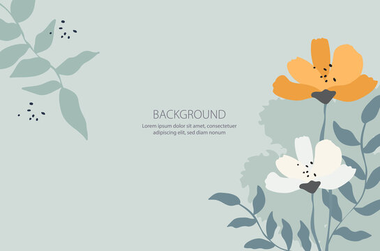 set of bright pastel floral background images for design eight