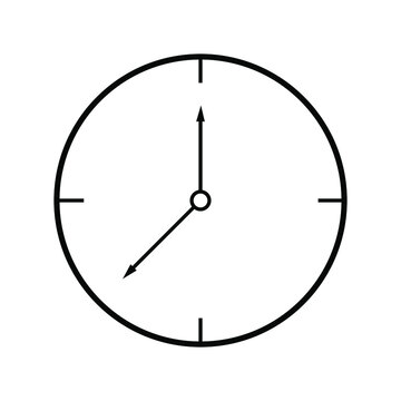  clock flat icon. Digital illustration. Stock image. EPS 10.