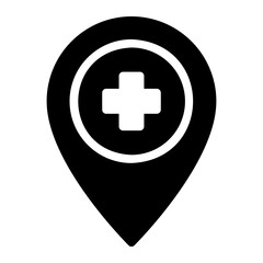 Obraz premium hospital sign glyph icon