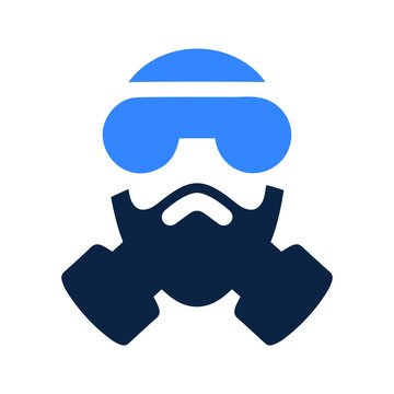 recommend clip art: Gas mask or respirator war icon