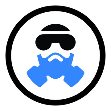 recommend clip art: Gas mask or respirator war icon