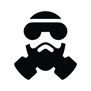 recommend clip art: Gas mask or respirator war icon