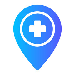 hospital sign gradient icon