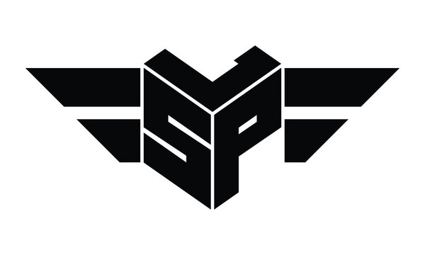 LSP three letter gaming logo in polygon cube shape logo design vector template. wordmark logo | emblem logo | monogram logo | initial letter logo | sports logo | minimalist logo | typography logo |