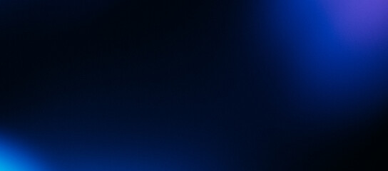 Defocused light flare. Blur glow banner. Cyber illumination. Bokeh neon navy blue black color gradient on dark night modern decorative abstract copy space background. © golubovy