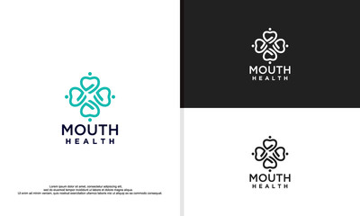 logo illustration vector graphic of teeth shaped like clover leaf.