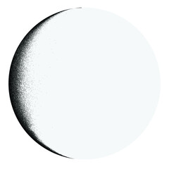 Half Circle Brush Stroke Border Frame . Grunge Element for your Design . Moon logo . Letter c . Dispersion effect . Vector illustration