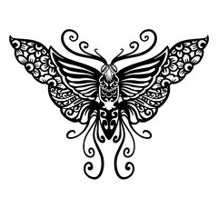 Obraz na płótnie Canvas Death Moth Zentangle
