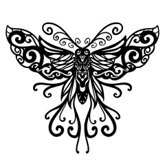 Death Moth Zentangle