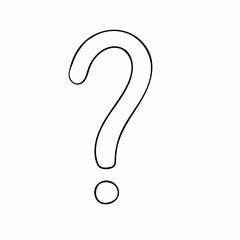 Single element of question mark in doodle business set. Hand drawn vector illustration for cards, posters, stickers and professional design.