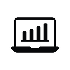 Computer data analytics icon vector graphic illustration