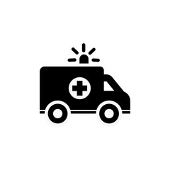 Ambulance icon on white background. Vector illustration.