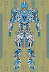 Dashing robot artwork illustration