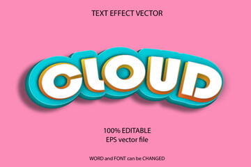 Text effect editable cloud