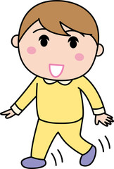 よちよち歩きをする赤ちゃん