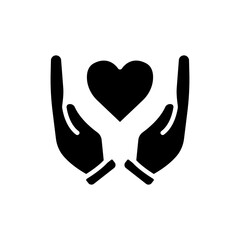Fototapeta premium Hand icon with heart. Icon related to wedding. Solid icon style, glyph. Simple design editable