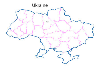 Contours map ukraine region. Ukrainian nation. Ukraine map. Vector illustration. Stock image. 