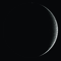 Half Circle Brush Stroke Border Frame . Grunge Element for your Design . Moon logo . Noise texture .Dispersion effect . Moon phase .Vector illustration