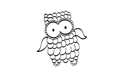 Owl Design coloring book use as print or use as poster, card, flyer, Tattoo or T Shirt