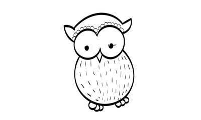 Owl Design coloring book use as print or use as poster, card, flyer, Tattoo or T Shirt