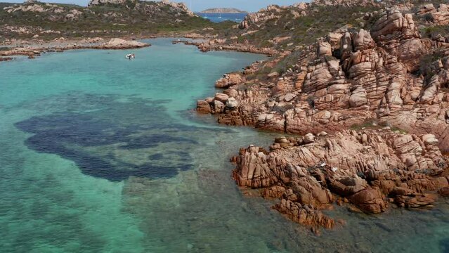 Sardinia - Cala Marras & Cala Giorgio Marino - Drone view of the sea so clear