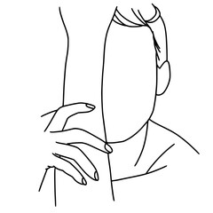 Hand and face