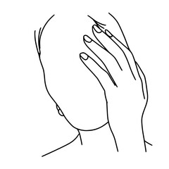 Hand and face