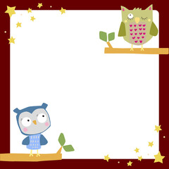 可愛いフクロウのフレーム
