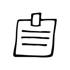 Single element of notebook in doodle. Hand drawn vector illustration for cards, posters, stickers and professional design.