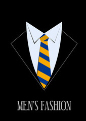 Men fashion. Tailoring concept. Tie and shirt man. Vector illustration