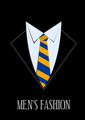 Naklejka premium Men fashion. Tailoring concept. Tie and shirt man. Vector illustration