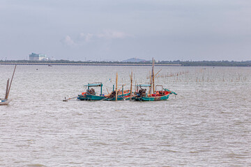 small boat for fishermen Chonlamakwithi Bridge, Chonburi