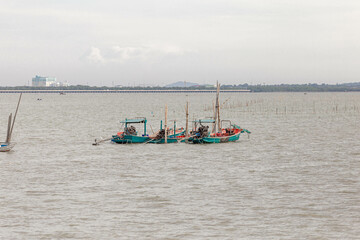 small boat for fishermen Chonlamakwithi Bridge, Chonburi