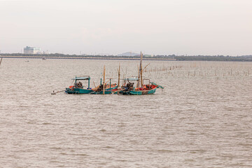 small boat for fishermen Chonlamakwithi Bridge, Chonburi